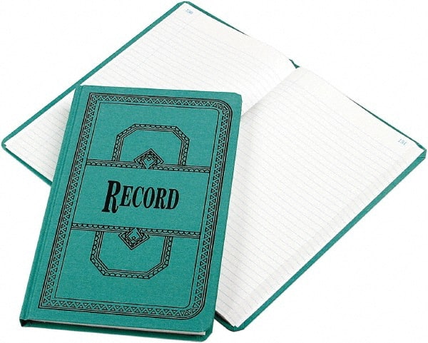Boorum & Pease - 300 Sheet, 12-1/8 x 7-5/8", Record Rule Record/Account Book - Blue - Exact Tooling