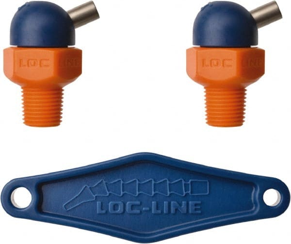 Loc-Line - 1/8" Hose Inside Diam x 5/32" Nozzle Diam, High-Pressure Coolant Hose Nozzle - NPT, for Use with Loc-Line Modular Hose System, 2 Pieces - Exact Tooling