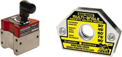 Mag-Mate - 1-1/2" Wide x 1-1/2" Deep x 2-1/2" High, Rare Earth Magnetic Welding & Fabrication Square - M5 x .80" Hole Thread, 37.5 Lb Capacity - Exact Tooling