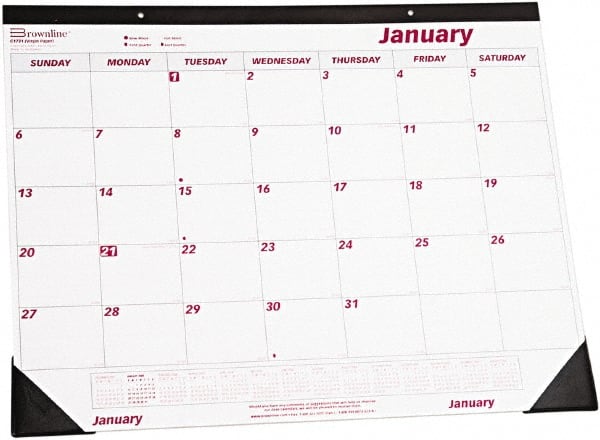 REDIFORM - 12 Sheet, 22 x 17", Desk Pad - White & Red - Exact Tooling