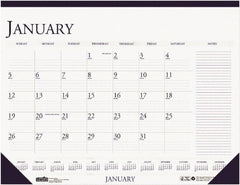 House of Doolittle - 12 Sheet, 22 x 17", Desk Pad - White & Blue - Exact Tooling