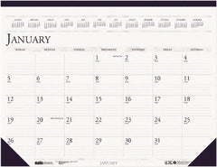 House of Doolittle - 12 Sheet, 22 x 17", Desk Pad - White & Blue - Exact Tooling