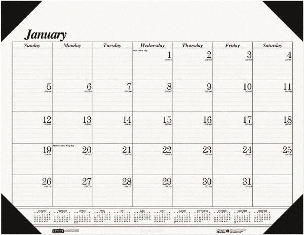 House of Doolittle - 12 Sheet, 22 x 17", Desk Pad - White - Exact Tooling
