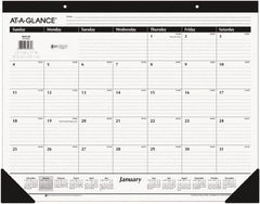 AT-A-GLANCE - 12 Sheet, 22 x 17", Desk Pad - White & Black - Exact Tooling