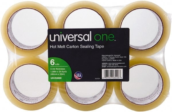UNIVERSAL - 2" Wide x 3mm Thick x 55 yds Long, 93000 Box Sealing & Label Protection Tape - Clear - Exact Tooling