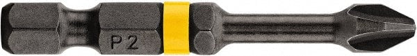 DeWALT - #2 Phillips Screwdriver Bit - 1/4" Hex Drive, 2" OAL - Exact Tooling
