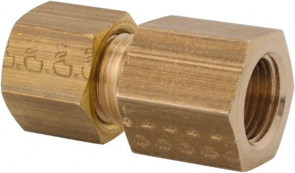 Legris - 4mm OD, Brass Female Connector - 1,000 Max Working psi, Comp x BSPP Ends - Exact Tooling