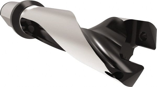 Allied Machine and Engineering - Series 32, 32 to 35mm Diam, 40mm Diam Straight Shank with Flange, Straight Flute Spade Drill - 105mm Max Depth, 157.7mm Body Length, 227.7mm OAL, Standard Length, Through Coolant - Exact Tooling