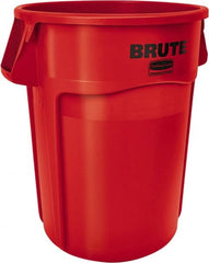 Rubbermaid - 55 Gal Red Round Trash Can - Polyethylene, None Graphic, 33.2" High, Lid Not Included - Exact Tooling