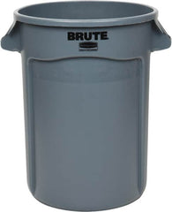Rubbermaid - 32 Gal Gray Round Trash Can - Polyethylene, 27.77" High - Exact Tooling