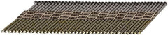 DeWALT - 30 Gauge 0.131" Shank Diam 3-1/2" Long Framing Nails for Power Nailers - Steel, Bright Finish, Smooth Shank, Angled Stick Paper Tape Collation, Round Head, Diamond Point - Exact Tooling