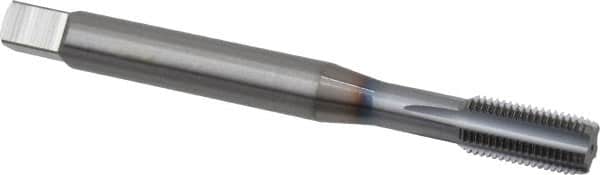 OSG - 3/8-24 UNF 2B 5 Flute TiCN Finish Solid Carbide Straight Flute Machine Tap - Modified Bottoming, Right Hand Thread, 100mm OAL, 1-1/4" Thread Length, Oversize - Exact Tooling
