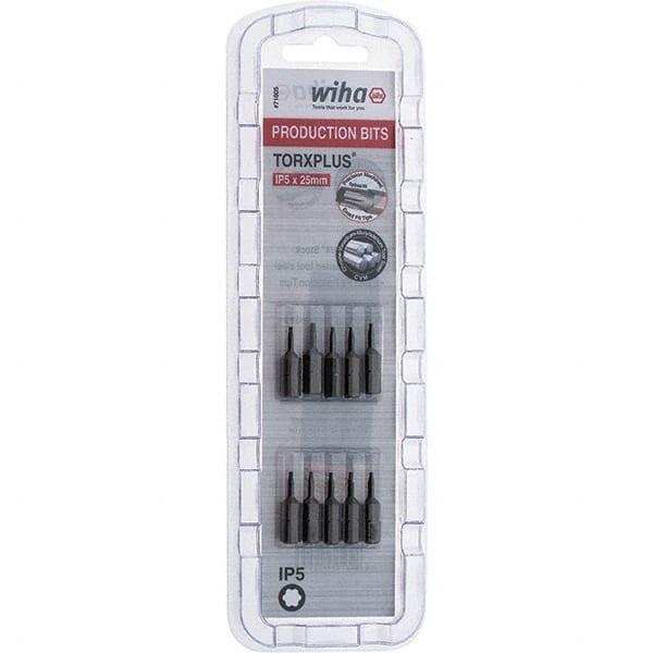 Wiha - 1/4" Drive IP5 Torx Plus Screwdriver Bit - 1" OAL, Insert Bit - Exact Tooling