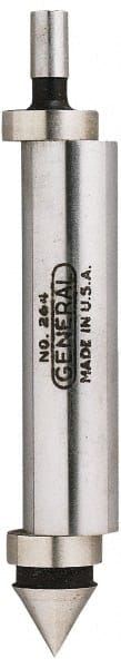 General - 0.2" Head Diam, 1/2" Shank, Double End, Mechanical Center Finder - Accurate to 0.0005", Conical and Cylindrical Contact - Exact Tooling