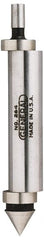 General - 0.2" Head Diam, 1/2" Shank, Double End, Mechanical Center Finder - Accurate to 0.0005", Conical and Cylindrical Contact - Exact Tooling