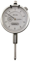 General - 0-100 Dial Reading, 0.001" Graduation Dial Drop Indicator - 2-1/4" Dial, 0.1" Range per Revolution, Revolution Counter - Exact Tooling