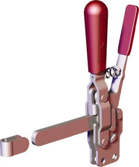 De-Sta-Co - 499 Lb Holding Capacity, Vertical Handle, Manual Hold Down Toggle Clamp - 57° Handle Movement, 99° Bar Opening, Solid Bar, Straight Base, Carbon Steel - Exact Tooling