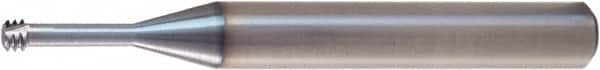 Vargus - 10-24 UN, 0.141" Cutting Diam, 3 Flute, Solid Carbide Helical Flute Thread Mill - Internal Thread, 0.402" LOC, 2.244" OAL, 1/4" Shank Diam - Exact Tooling