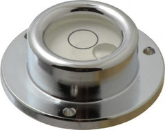Geier & Bluhm, Inc. - 1-3/4 Inch Base Diameter x 0.63 Inch Overall Height, 1 Circle, Brass Bull's Eye Circular Level - 0.315 Inch Vial Diameter, 13/16 Inch Inner Diameter, 0.12 Inch Mounting Hole Diameter, 0.1 Inch Sensitivity, -40 to 160°F - Exact Tooling