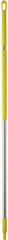 Vikan - 59 x 1-1/4" Aluminum Squeegee Handle - European Threaded Connection, Yellow - Exact Tooling