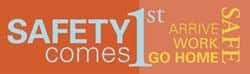 NMC - Safety Comes 1st - Arrive Safe - Work Safe - Go Home Safe, 120 Inch Long x 36 Inch High, Safety Banner - Polyethylene, English, Printed on 1 Side - Exact Tooling
