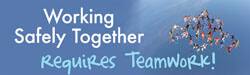 NMC - Working Safely Together Requires Teamwork!, 120 Inch Long x 36 Inch High, Safety Banner - Polyethylene, English, Printed on 1 Side - Exact Tooling