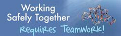 NMC - Working Safely Together Requires Teamwork!, 120 Inch Long x 36 Inch High, Safety Banner - Polyethylene, English, Printed on 1 Side - Exact Tooling