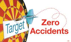 NMC - Target - Zero Accidents, 60 Inch Long x 36 Inch High, Safety Banner - Polyethylene, English, Printed on 1 Side - Exact Tooling