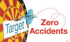 NMC - Target - Zero Accidents, 60 Inch Long x 36 Inch High, Safety Banner - Polyethylene, English, Printed on 1 Side - Exact Tooling