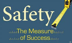 NMC - Safety - The Measure of Success, 60 Inch Long x 36 Inch High, Safety Banner - Polyethylene, English, Printed on 1 Side - Exact Tooling