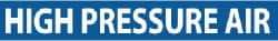 NMC - Pipe Marker with High Pressure Air Legend and No Graphic - 1-1/2 to 2" Pipe Outside Diam, White on Blue - Exact Tooling