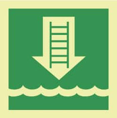 NMC - 6" Long x 6" Wide, Pressure-Sensitive Vinyl Safety Sign - Square, 0.004" Thick, Use for Marine Application - Exact Tooling