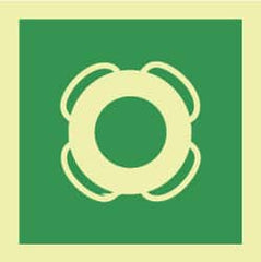 NMC - 6" Long x 6" Wide, Pressure-Sensitive Vinyl Safety Sign - Square, 0.004" Thick, Use for Marine Application - Exact Tooling