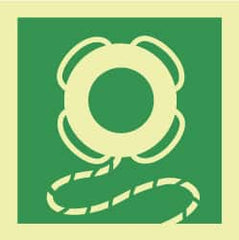 NMC - 6" Long x 6" Wide, Pressure-Sensitive Vinyl Safety Sign - Square, 0.004" Thick, Use for Marine Application - Exact Tooling