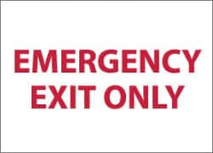 NMC - Emergency Exit Only, Aluminum Exit Sign - 10" Wide x 7" High - Exact Tooling