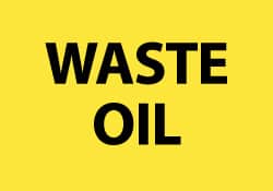 NMC - "Waste Oil", 10" Long x 14" Wide, Aluminum Safety Sign - Rectangle, 0.04" Thick, Use for Hazardous Materials - Exact Tooling