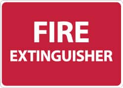 NMC - Fire Extinguisher, Aluminum Fire Sign - 14" Wide x 10" High - Exact Tooling