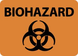 NMC - "Biohazard", 10" Long x 14" Wide, Aluminum Safety Sign - Rectangle, 0.04" Thick, Use for Hazardous Materials - Exact Tooling