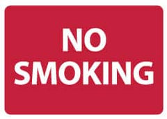 NMC - "No Smoking", 10" Long x 14" Wide, Aluminum Safety Sign - Rectangle, 0.04" Thick, Use for Smoking Regulations - Exact Tooling