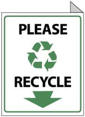 NMC - "Please Recycle", 10" Long x 8" Wide, Rigid Plastic Safety Sign - Rectangle, 0.05" Thick, Use for Restroom, Janitorial & Housekeeping - Exact Tooling