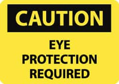 NMC - "Caution - Eye Protection Required", 10" Long x 14" Wide, Rigid Plastic Safety Sign - Rectangle, 0.05" Thick, Use for Accident Prevention - Exact Tooling