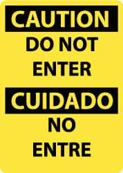 NMC - "Caution - Do Not Enter", 14" Long x 10" Wide, Rigid Plastic Safety Sign - Rectangle, 0.05" Thick, Use for Security & Admittance - Exact Tooling