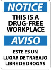 NMC - "Notice - This Is a Drug-Free Workplace", 14" Long x 10" Wide, Rigid Plastic Safety Sign - Rectangle, 0.05" Thick, Use for Security & Admittance - Exact Tooling