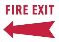 NMC - Fire Exit, Aluminum Fire Sign - 10" Wide x 7" High - Exact Tooling