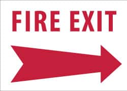 NMC - Fire Exit, Aluminum Fire Sign - 10" Wide x 7" High - Exact Tooling