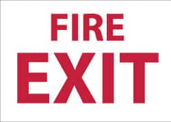 NMC - Fire Exit, Aluminum Fire Sign - 10" Wide x 7" High - Exact Tooling