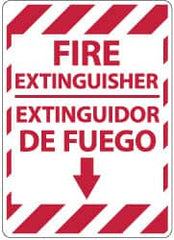 NMC - Fire Extinguisher, Plastic Fire Sign - 14" Wide x 10" High, English/Spanish - Exact Tooling