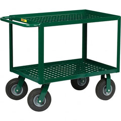 Little Giant - 1,000 Lb Capacity, 24" Wide x 36" Long x 35" High Service Cart - 2 Shelf, Steel, Pneumatic Casters - Exact Tooling