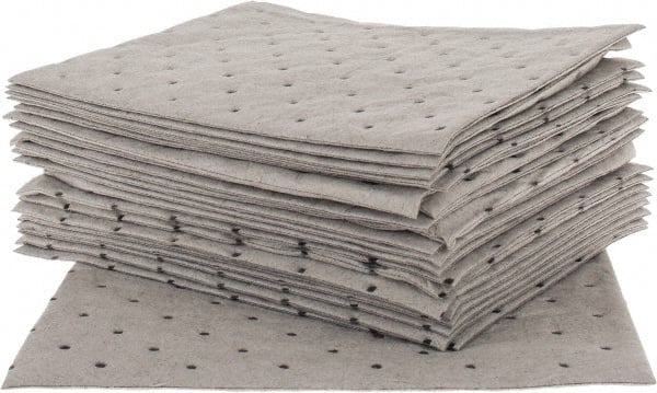 Brady SPC Sorbents - 5.5 Gal Capacity per Package, Universal Pad - 10" Long x 7-1/2" Wide, Gray, Polypropylene - Exact Tooling