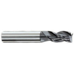 3/8" Dia. - 1/2" LOC - 2" OAL - .015-.020 Radius 3 FL Carbide S/E HP End Mill-AlTiN - Exact Tooling